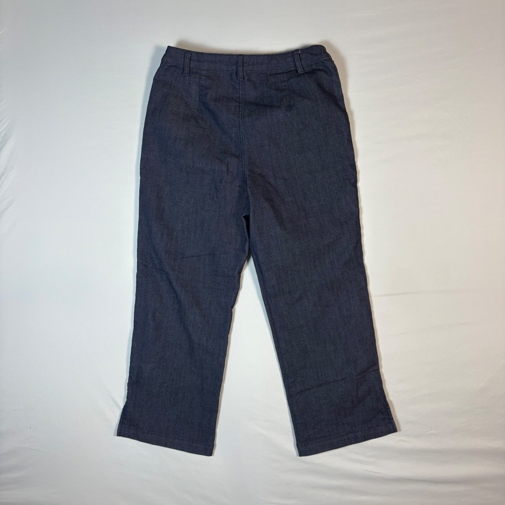 AnyBody Womens Dark Wash Straight Leg Denim Pants Blue Patch Pockets Size 10 - Picture 3 of 10